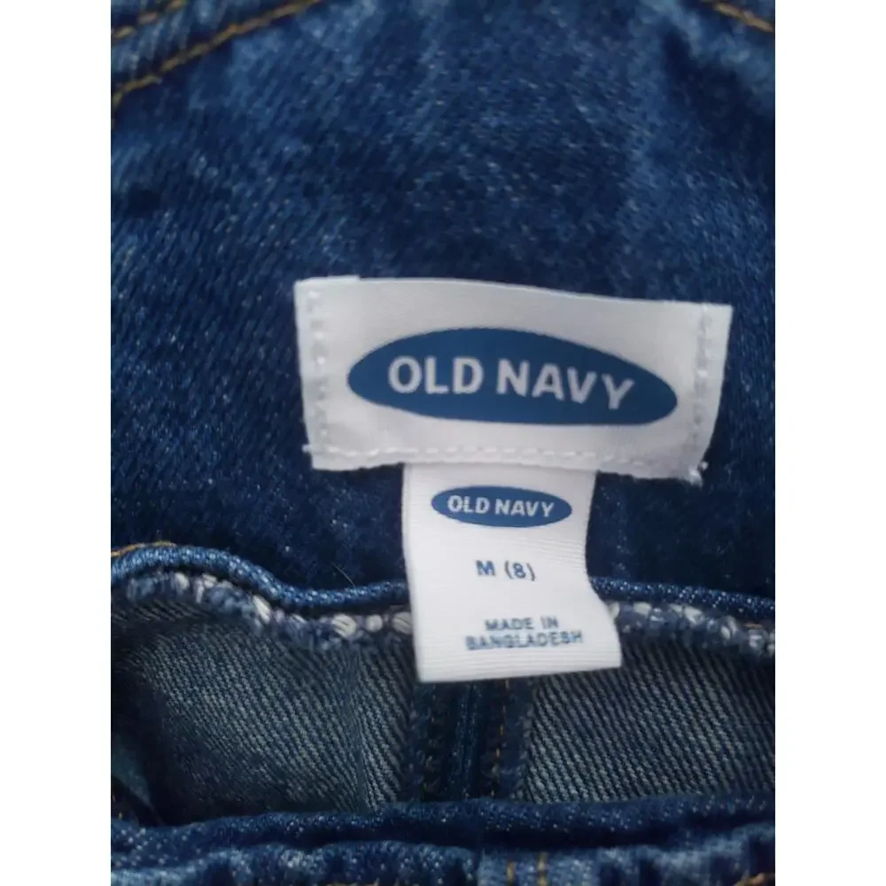 Old Navy Girls 8 Blue Jean Denim Shortall Overall